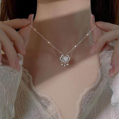 S999纯银和田玉平安锁项链女款2025新款高级感送女友闺蜜生日礼物