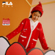 花赞新年 FILA斐乐儿童红色毛衣开衫 2025春季 新款 女童新年衣服