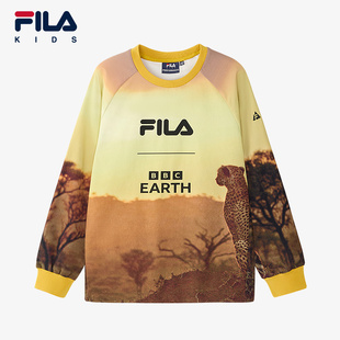 2024秋季 FILA 儿童套头衫 EARTH联名系列斐乐童装 男大童卫衣 BBC