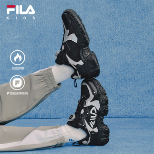 FILA斐乐儿童童鞋跑步鞋2025冬季新款男女中童旋钮扣运动鞋子猫爪