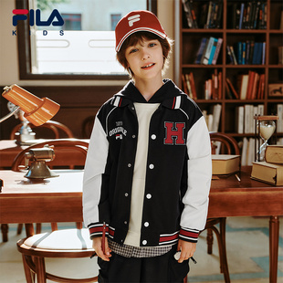 FILA X HARVARD哈佛联名儿童外套男童2025秋季中大童学院风棒球服