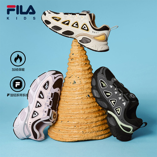 FILA斐乐儿童童鞋跑步鞋2025年冬季新款加绒男女中大童运动鞋妙角
