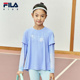 FILA斐乐儿童T恤长袖 2025年秋新款 防晒速干女童凉感运动上衣仙女T