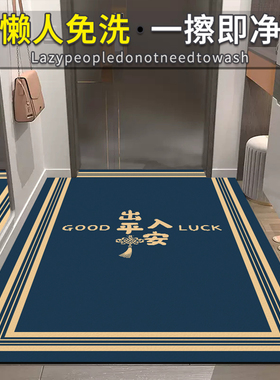 懒人免洗可擦地垫入户门口pvc脚垫进门耐脏免洗垫子蓝色防水地毯