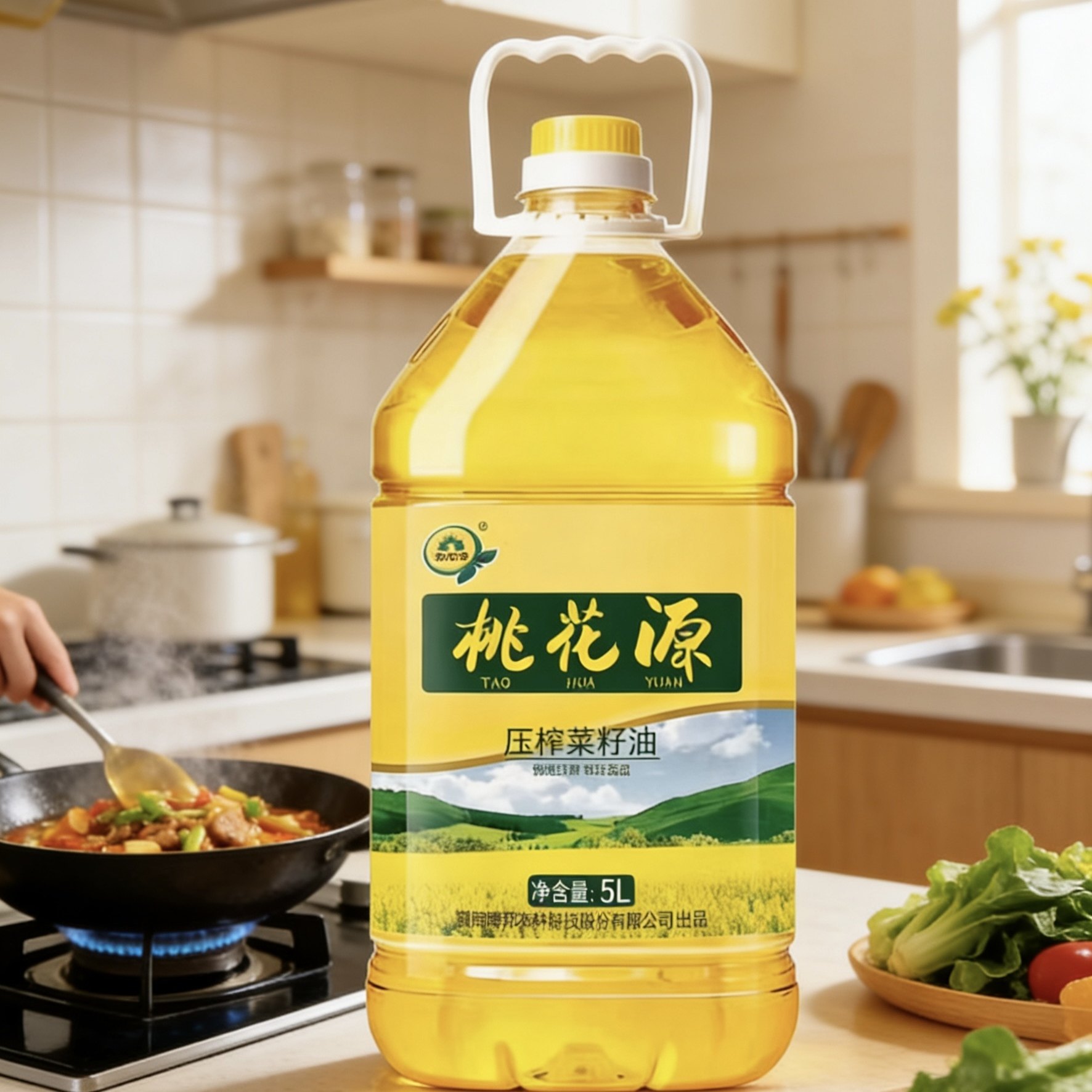 【湖南好油】桃花源一级压榨菜籽油5L非转基因物理压榨健康食用油,粮油调味/速食/干货/烘焙,山茶油,淘宝优惠券,粉丝福利购,淘宝优惠卷