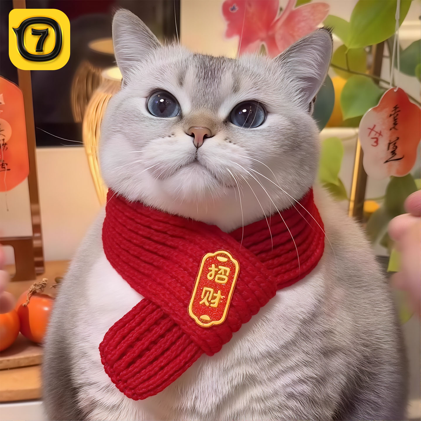 宠物围巾红色新年喜庆装饰品