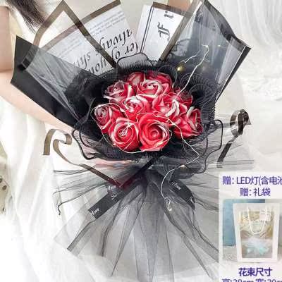 送女友干花花束碎冰蓝玫瑰仿真假花永生香皂花三八妇女节生日礼物