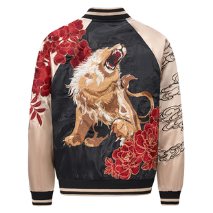 龍頂SUKAJAN 雄狮子王重磅刺绣夹克外套横须贺丝卡将神兽棒球服