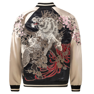 龍頂SUKAJAN 国风夹克外套横须贺司卡将神兽 重磅刺绣