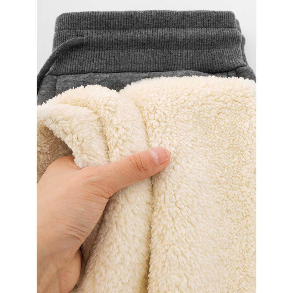 home daily 穿上活力四射！强推~加厚羊羔绒卫裤男士冬季加绒裤子