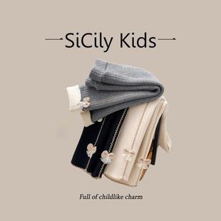 加厚一体绒外穿保暖长裤 SiCily 甜美秋冬新款 女宝加绒打底裤 Kids