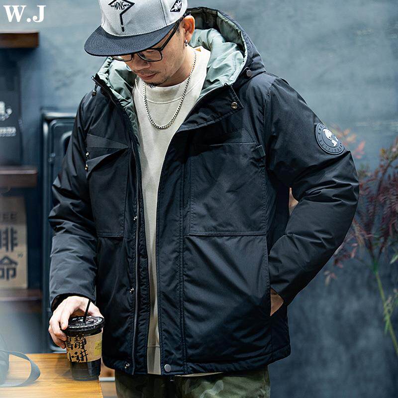 潮牌it neith BIAS冬季90%白鸭绒连帽羽绒服男款加厚宽松大码外套