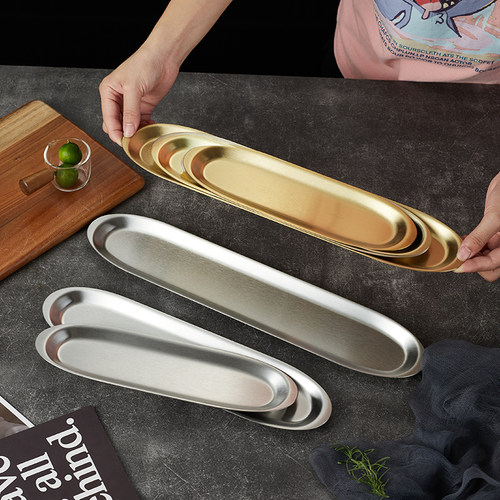 正项不锈钢虾滑盘方盘烤肉盘方盘