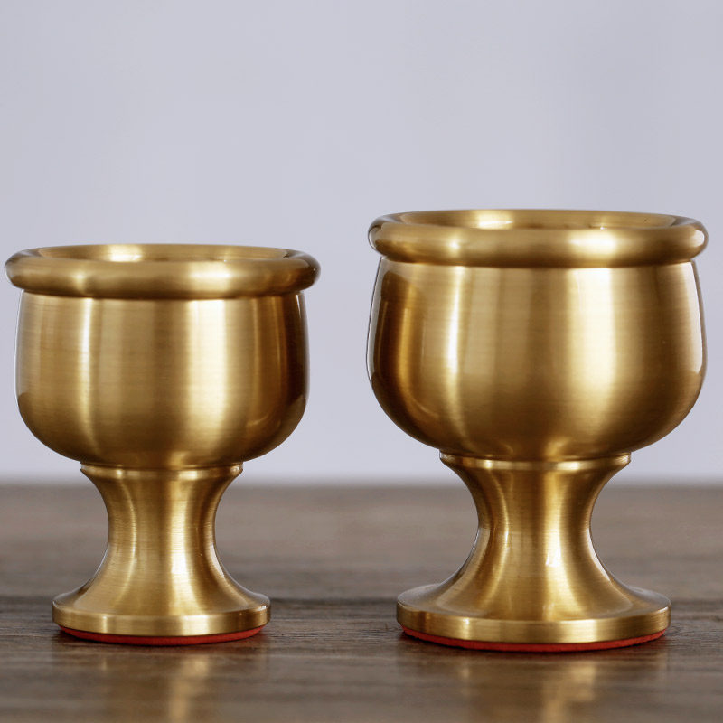 供水杯供佛杯贡杯铜供杯佛前水供杯敬神财神纯家用小号酒杯圣水杯
