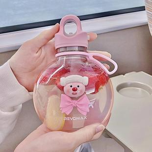 女生随行杯便携运动水杯 锐虎无螺纹水瓶塑料水杯高颜值时尚