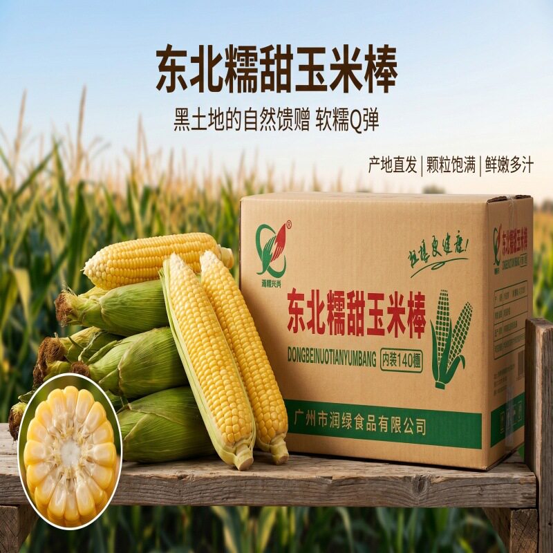 iqf速冻整箱无添加冷冻蔬菜 软糯香甜早餐商用甜玉米棒