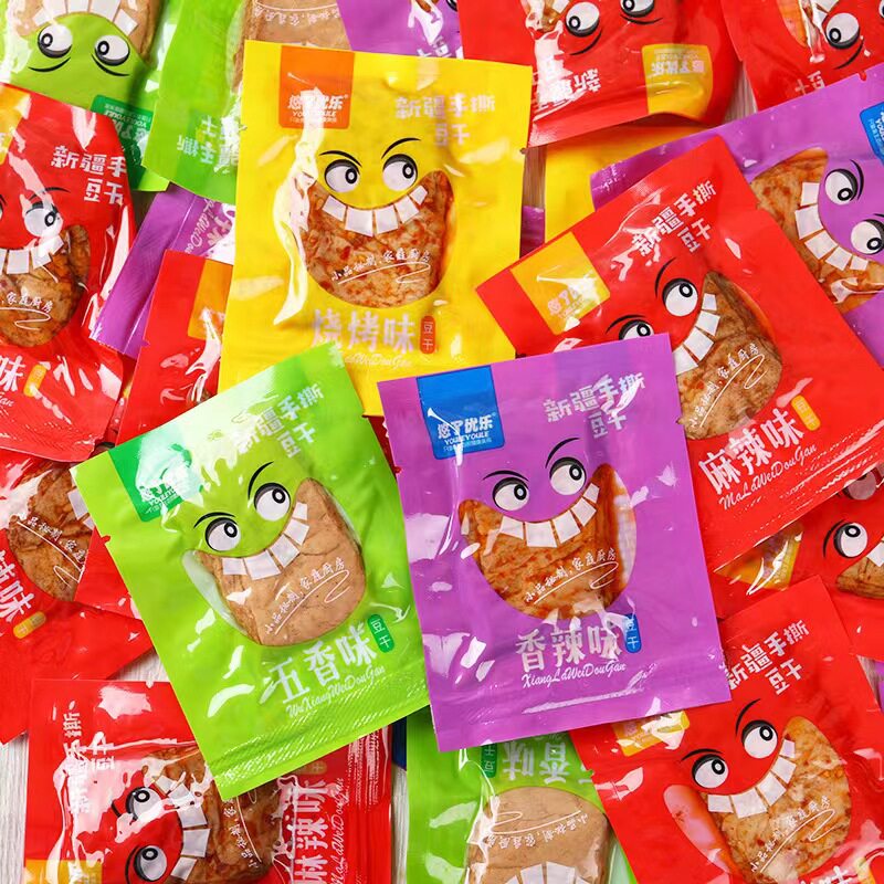 新疆手撕豆干零食500g袋装悠了优乐素肉麻辣五香烧烤混合独立包