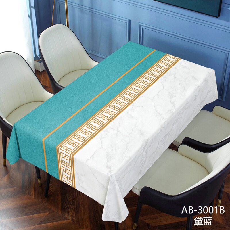 中式古典纹样桌布台布家用防水防油免洗pvc长方形茶几餐桌布