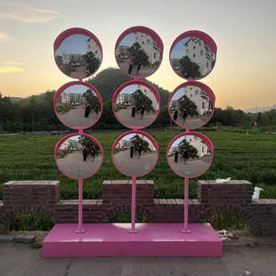 网红广角镜景点拍照凹凸镜小红书同款打卡哈哈镜旅游商城装饰镜子