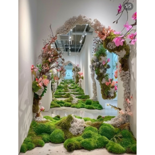 苔藓镜子美陈布景彷真青苔植物diy微景观店铺改造绿植拍照打卡点