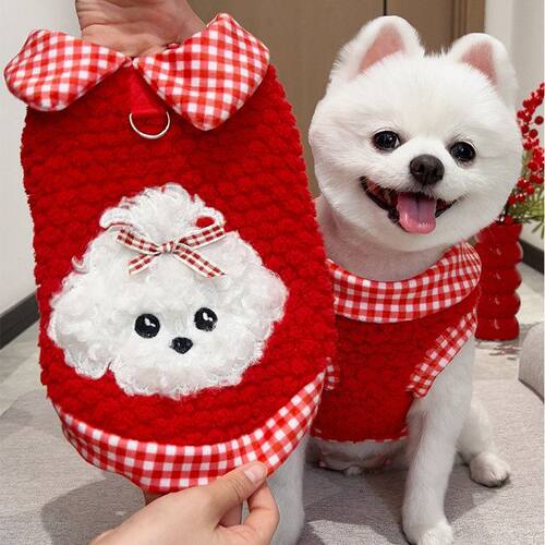 秋冬加绒过年狗狗衣服