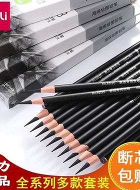 得力素描铅笔美术生专用hb2b4b6b8b专业绘画铅笔12b14b软中硬炭笔初学者手绘速写画画工具专业绘画铅笔套装