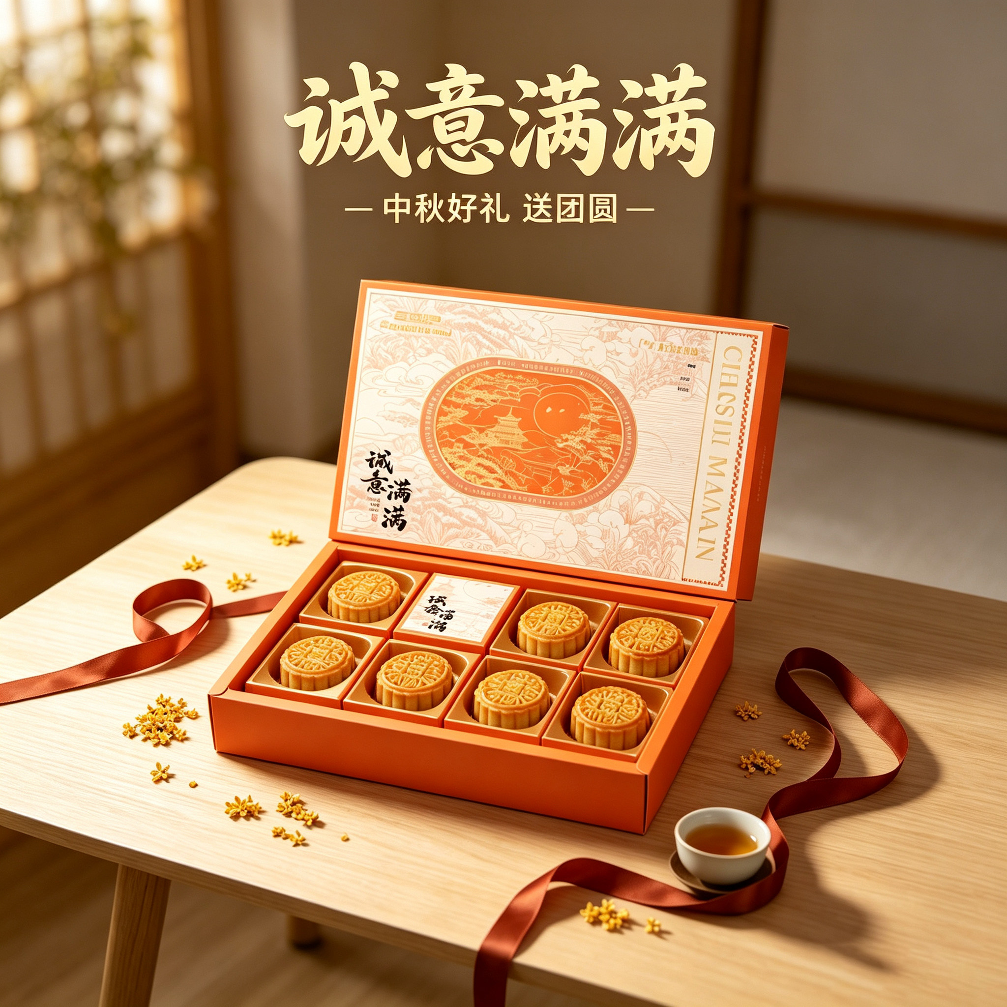 三味奇诚意满满中秋月饼礼盒装中式糕点中秋高端企业团购节日送礼