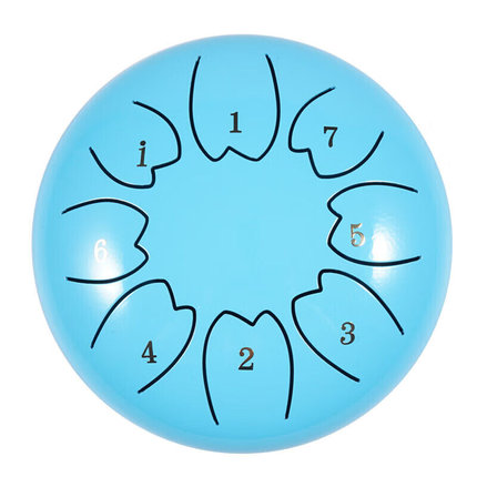 云珀哦咯空灵鼓初学者乐器全音15音13莲花钢舌儿童色空鼓天蓝色【