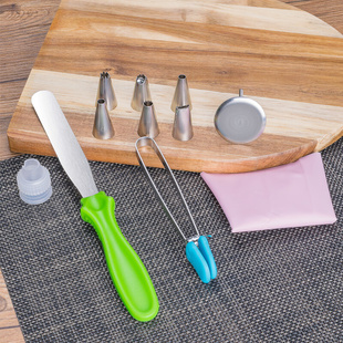 裱花工具 抹刀 冰夹 裱花蛋糕烘焙用具套装 6头裱花嘴 烘培工具