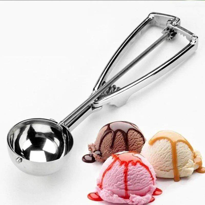 Stainless Steel Ice Cream Scoop Spring Handle Mash Potato Wa