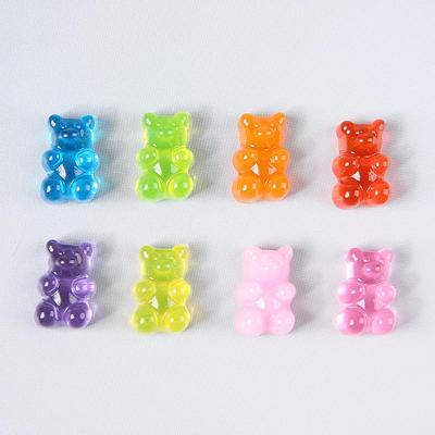 20pcs 20*13MM Glittering Sweet Gummy bear Gradient color Fla
