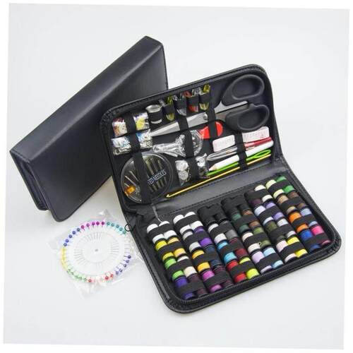 172 piece sewing tool set with needle and thread wrapping