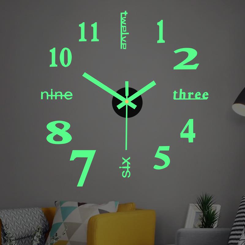 Creative Digital Wall Clock Sticker Watch Modern Design DIY