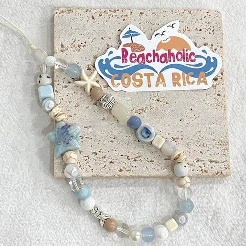 Summer Sea Breeze Blue Star Phone Chain Charm Wrist Strap