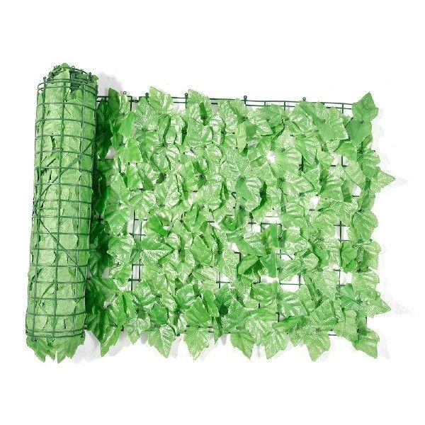 3 Size Artificial Ivy Leaf Hedge Screening Roll Green Leaf