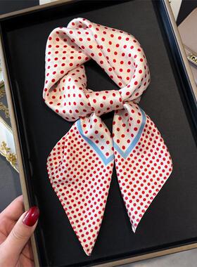 Fashionable polka dot patterned scarf 时尚波点风格印花丝巾