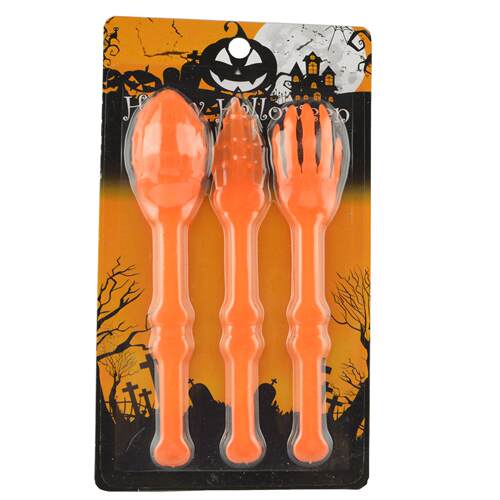 Halloween party table setting plastic cake fork set 蛋糕叉