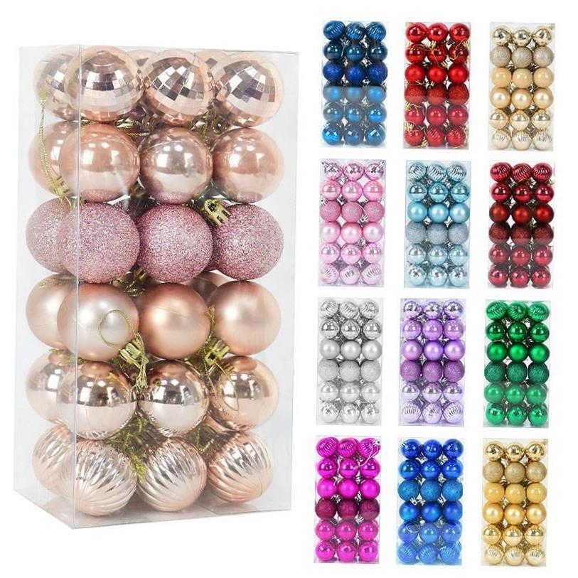 1box Christmas Balls Christmas Tree Ornaments Ball Xmas Hang