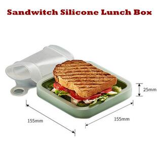 Sandwich Silicone Lunch Box Toast Container Soft Sealed