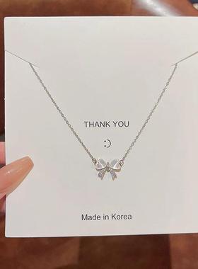 Light And Luxurious Opal Bow Necklace Women