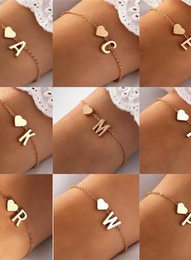 欧美26个英文字母手錬手镯 26 English alphabet bracelet women