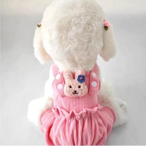 Cute Dog Jumpsuit Dog Clothes Pink Yellow Strap Jumpsuits Cl