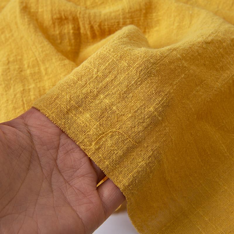 Soft Thin Linen Cotton Fabric Solid Color Organic Material P