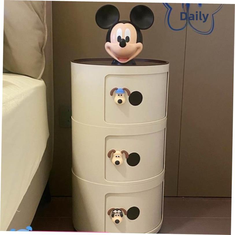 Circular storage cabinet, bedroom, bedside table, multiple