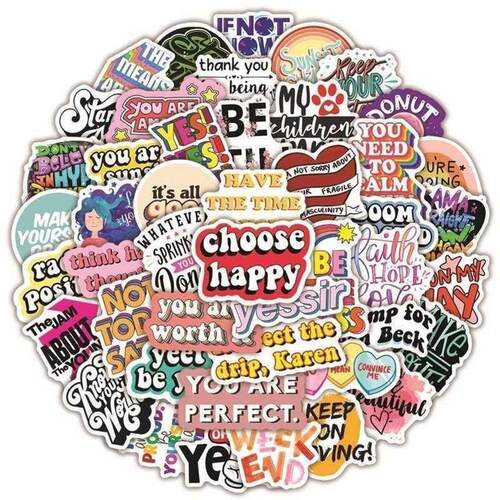 50pcs Inspirational Quote Stickers Vision Board Motivational