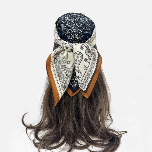 Cashew flower silk scarf square scarf腰果花丝巾方巾时尚头巾