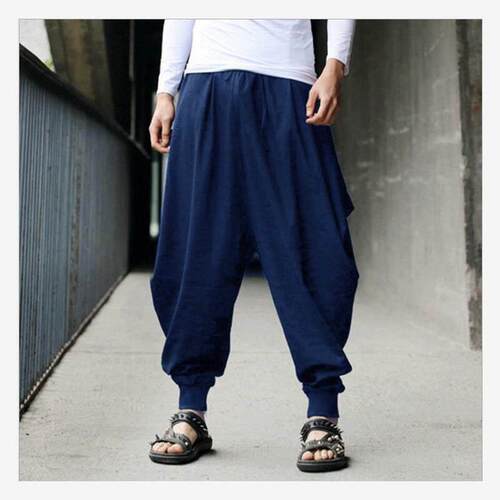 Men Harem Pants Cotton Linen Loose Baggy Trouser Gypsy Pants