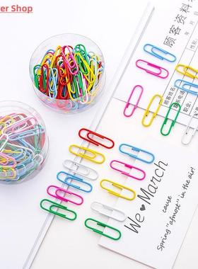 50pcs/box Rainbow Colored Paper Clip Metal Clips Memo Clip B