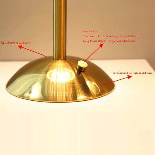 3 Colors LED Crystal Table Lamp Dimmable Bedside Night