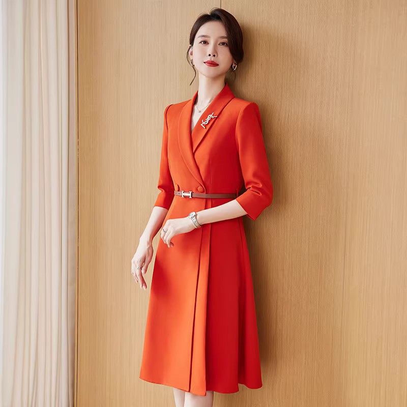 高级感女神范西装2023年秋季连衣裙高端时尚气质收腰修身显瘦裙子